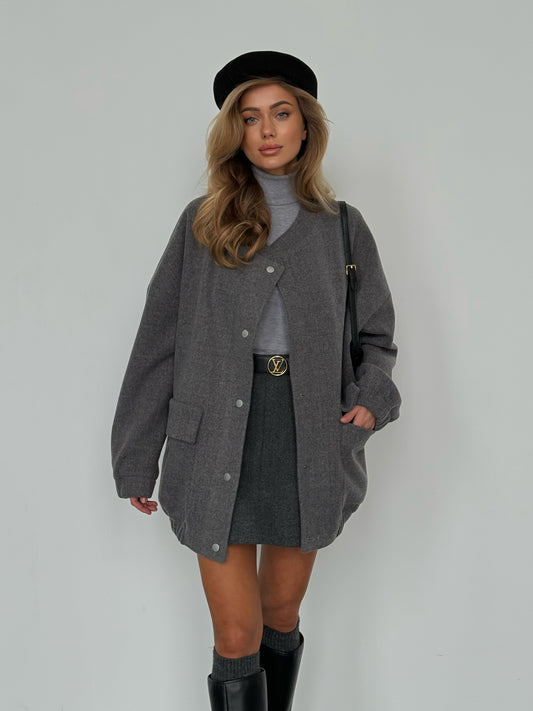 Oversized Bomber, gray